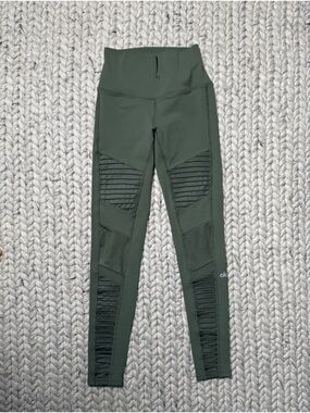 ALO-Green High-Waist Moto Leggings